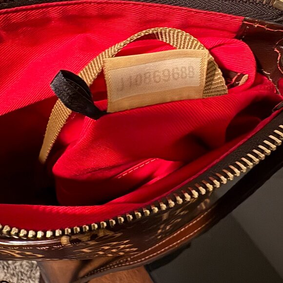 Dooney & Bourke Monogram Coated Canvas With Leather Trim  Bag - Picture 6 of 10